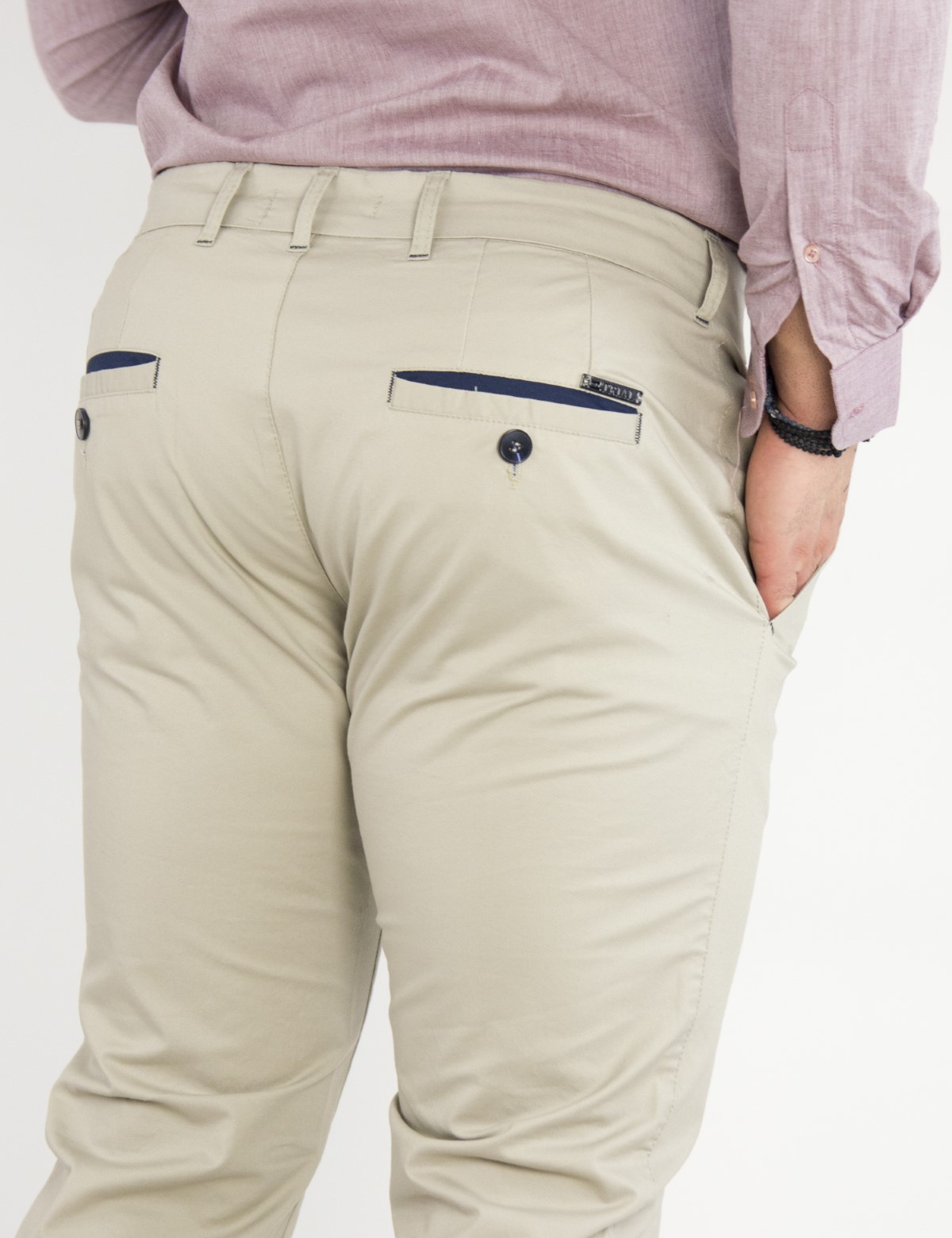 Trial ανδρικό μπεζ υφασμάτινο Chinos παντελόνι 23 Logan φωτογραφία